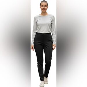 Hilary Radley Classic Black Pull On Ankle Length Pants